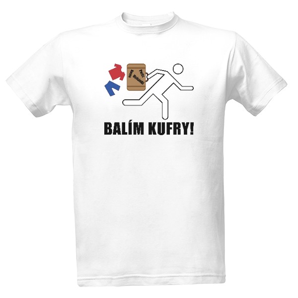 Tričko s potiskem Balím kufry!