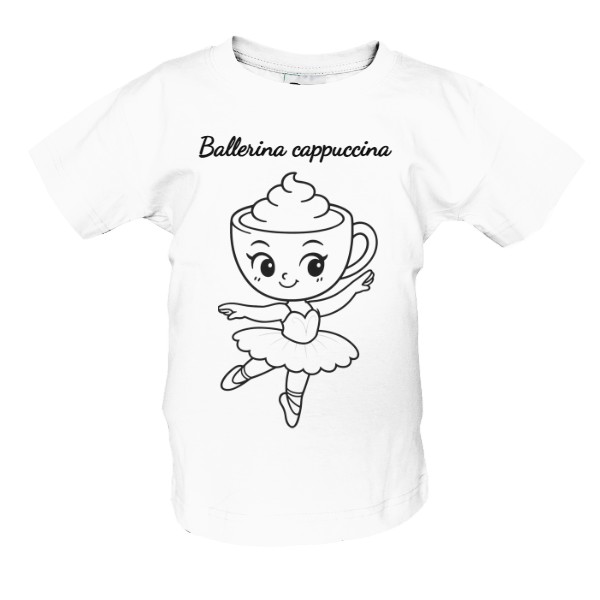 Tričko s potlačou Ballerina cappuccina omaľovánka