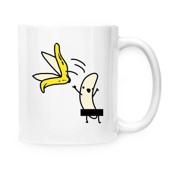 Hrnek malý bílý s potiskem Banana strip