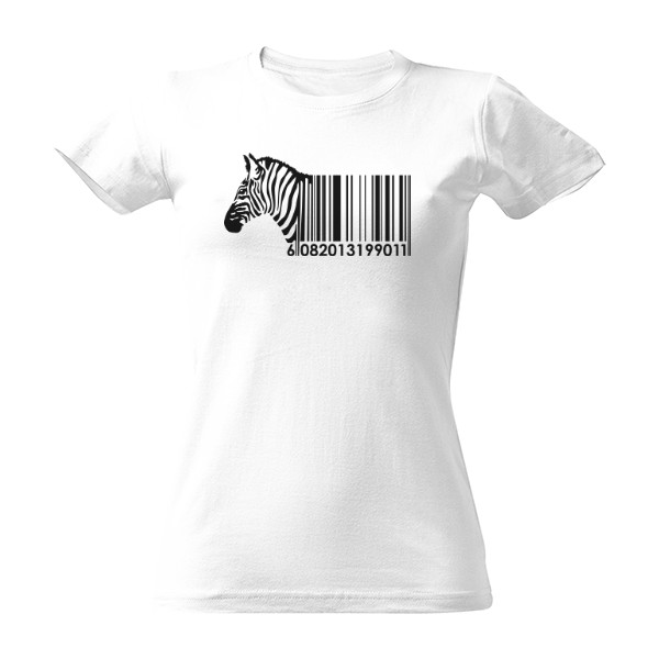 Tričko s potiskem Barcode Zebra - Dámské