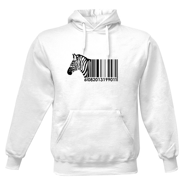 Pánská mikina s kapucí s potiskem Barcode Zebra