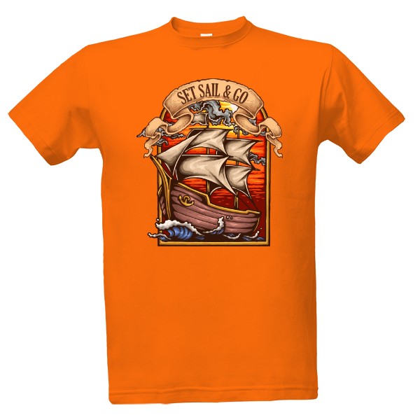 Tričko s potiskem Barevná loď 