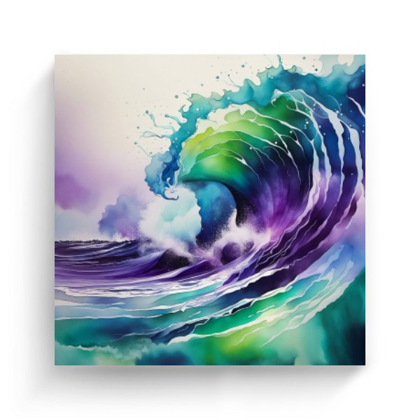 Barevná vlna - plátno - vodové barvy