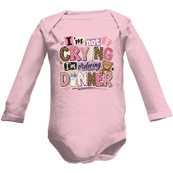 Kids' overall bodysuit Barevný nápis Im not Crying Im ordering Dinner
