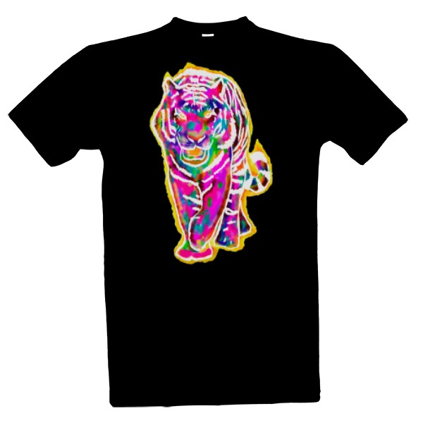Tričko s potiskem Barevný tygr