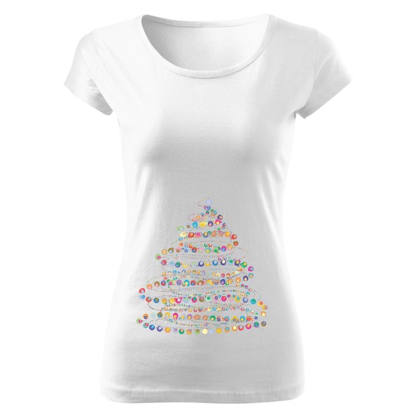Tričko s potiskem Barevný vánoční strom 