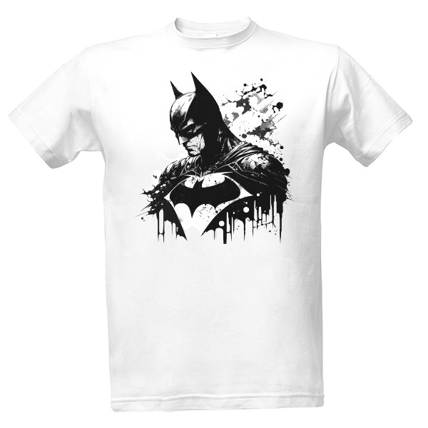 Tričko s potiskem Batman - superhrdina - černobílý
