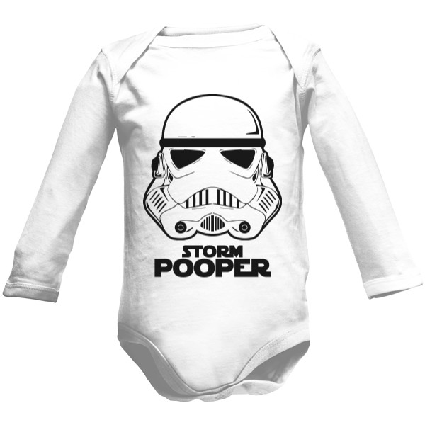 Dětské body Long  s potiskem Batole Storm Pooper