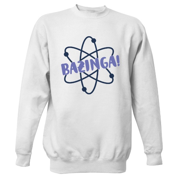 Mikina bez kapuce Unisex s potiskem Bazinga and atom