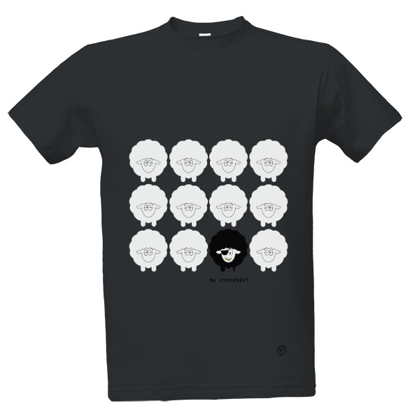 Tričko s potiskem Be different - pirate sheep