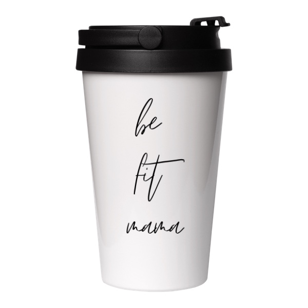 Cestovní nerezový hrnek s potiskem Be fit mama 3