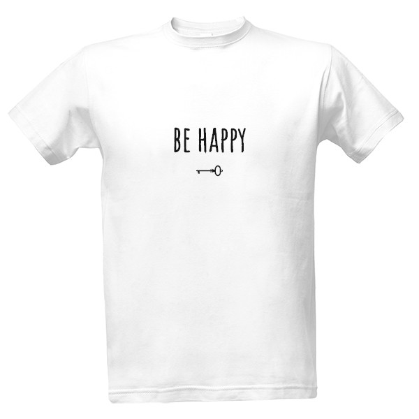 Tričko s potiskem BE HAPPY white