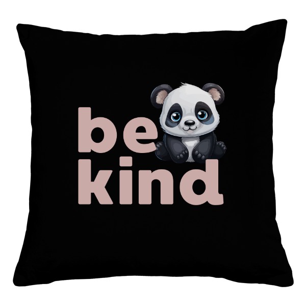 Polštář bavlněný  s potiskem Be KIND s pandou