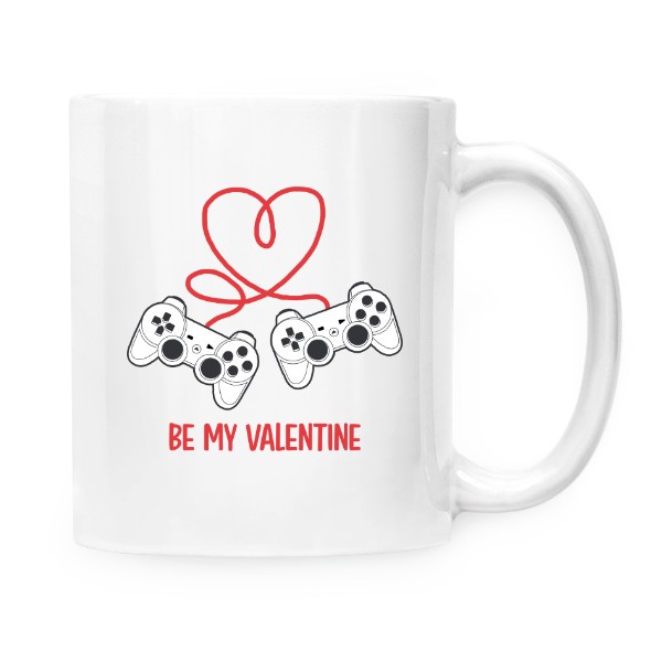 Hrnek malý bílý s potiskem Be my Valentine