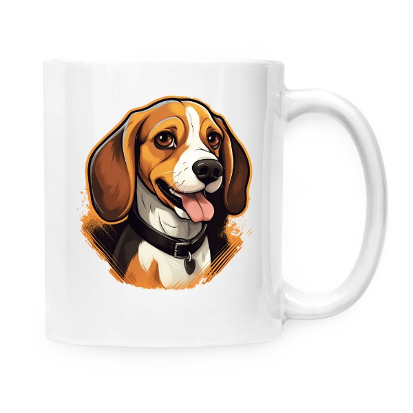 Hrnček malý biely s potlačou Beagle