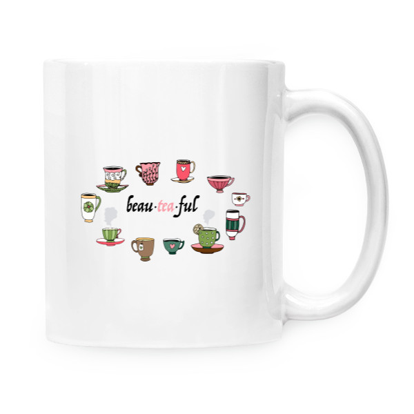 Hrnek malý bílý s potiskem Beauteaful 