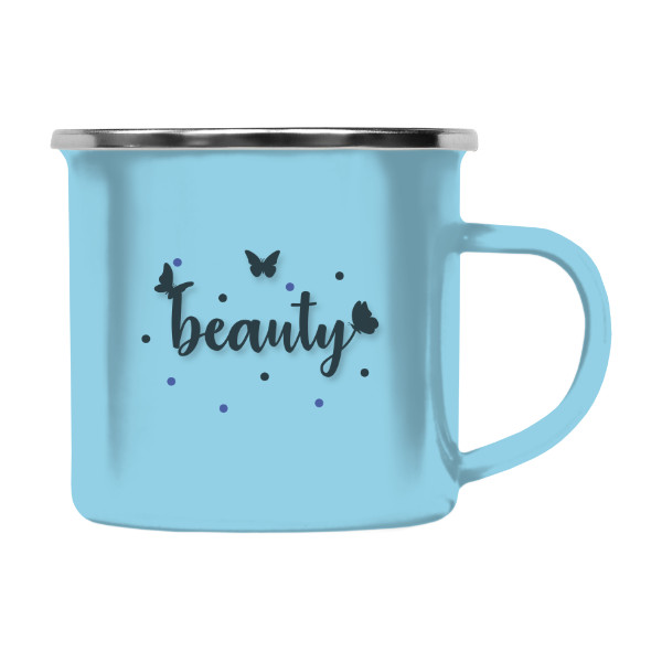 Colored Tin Mug s potiskem Beauty butterflies