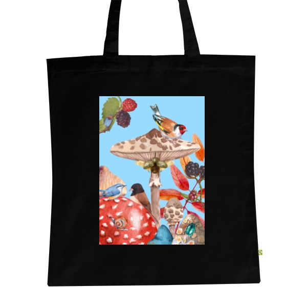 BIO plátěná taška s potiskem Bedla black taška