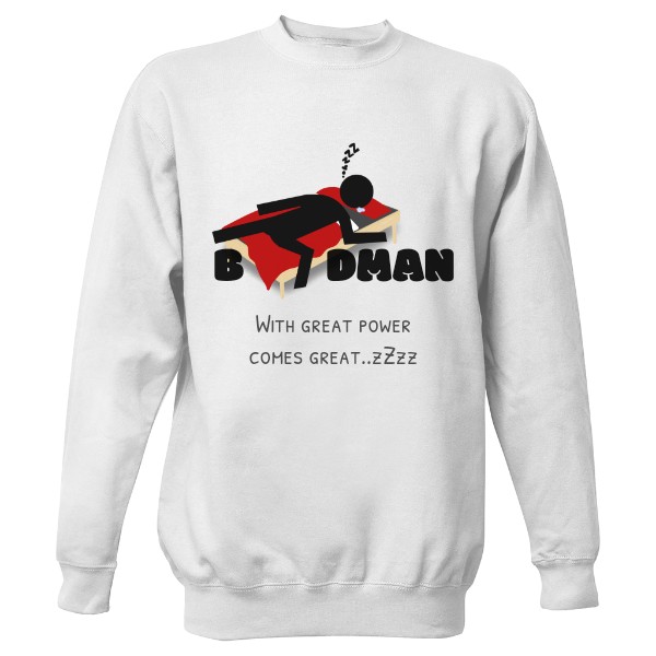 Mikina bez kapucne Unisex s potlačou Bedman - mikina 