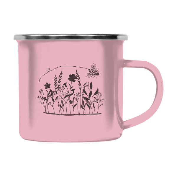 Farebný plecháčik s potlačou Bee and flowers