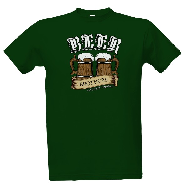 Tričko s potiskem Beer Brothers-Společně na pivo