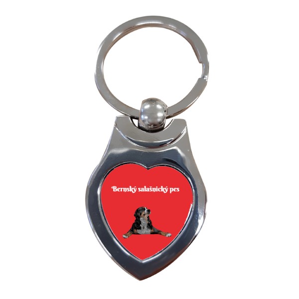 Heart keychain s potiskem Bernese Mountain Dog to work