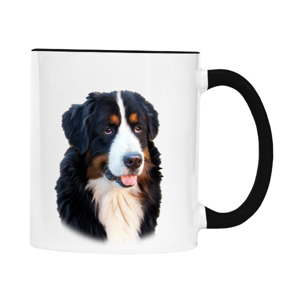 Hrnek malý barevný s potiskem Bernský salašnický pes