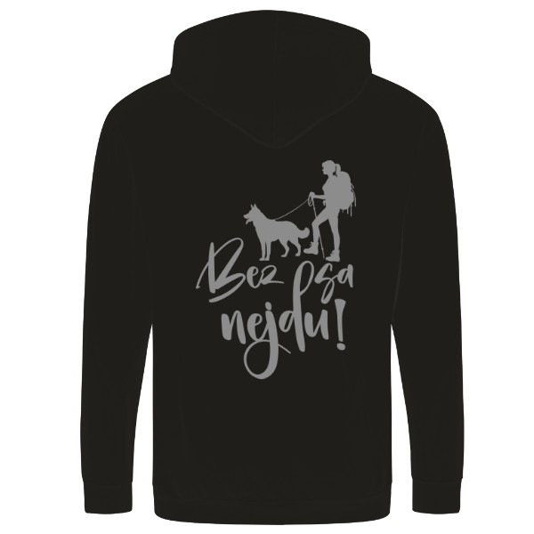 Mikina na zip unisex s potiskem Bez psa nejdu - holky