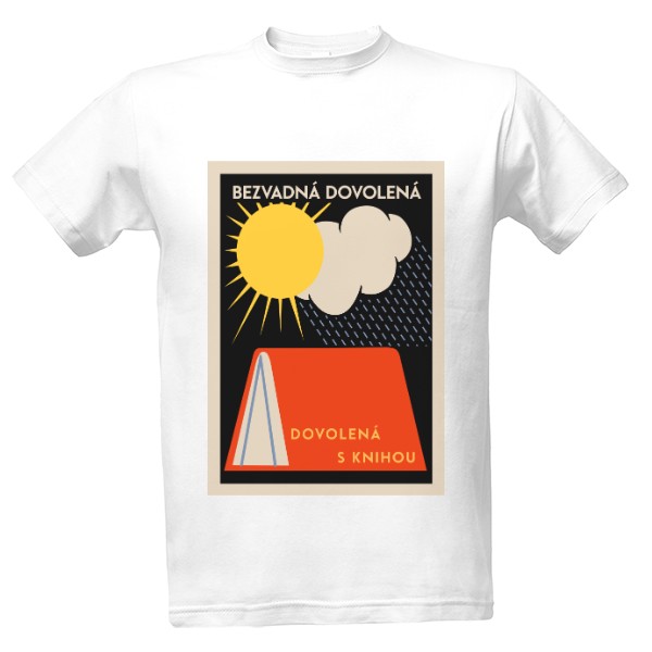 Tričko s potiskem Bezvadná dovolená - dovolená s knihou - s pozadím