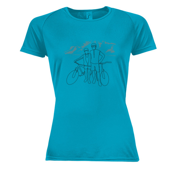 Ladies' functional T-shirt s potiskem Bicyclists