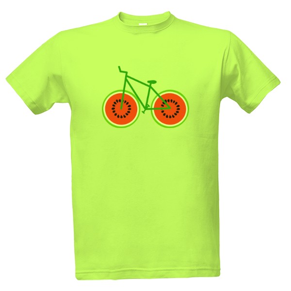 Tričko s potlačou bicykel melónový