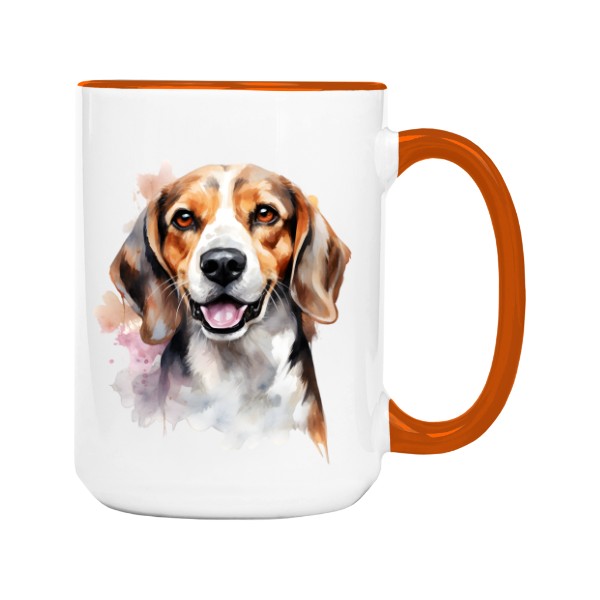 Hrnček veľký farebný s potlačou Bígl