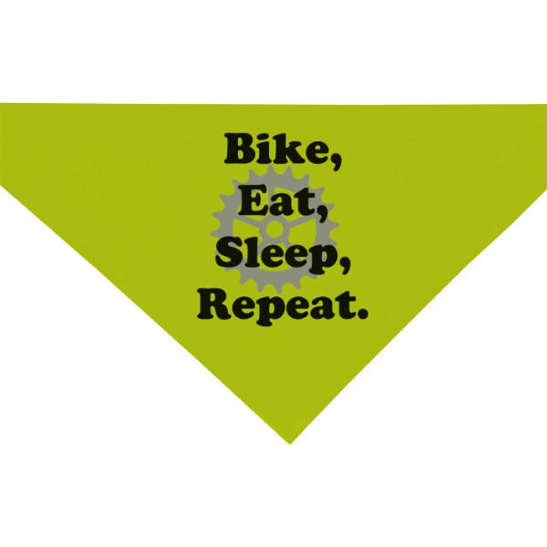 Bavlněný trojcípý šátek s potiskem Bike, eat, sleep, repeat