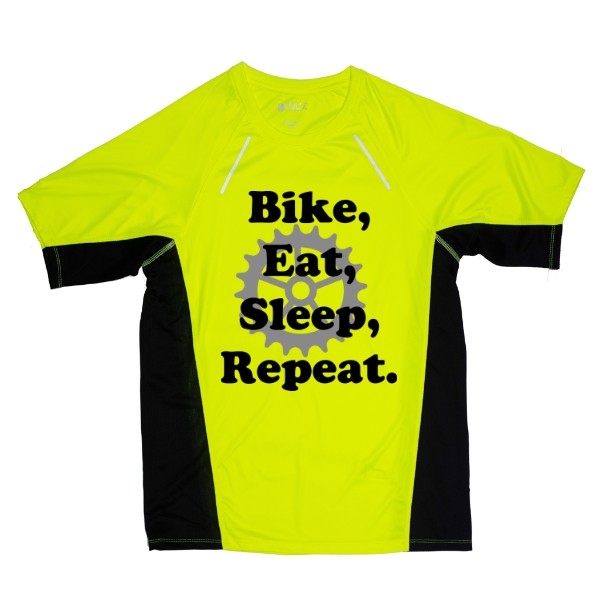Pánské sportovní tričko s potiskem Bike, eat, sleep, repeat