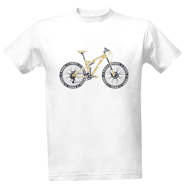 Tričko s potiskem bike anatomy