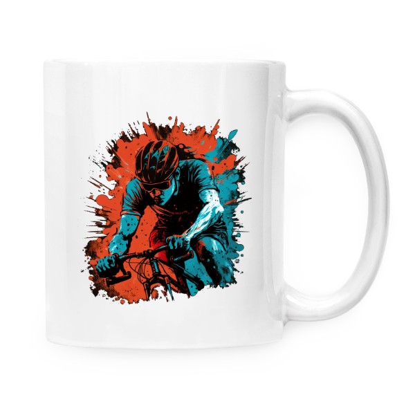 Cup white s potiskem Biker