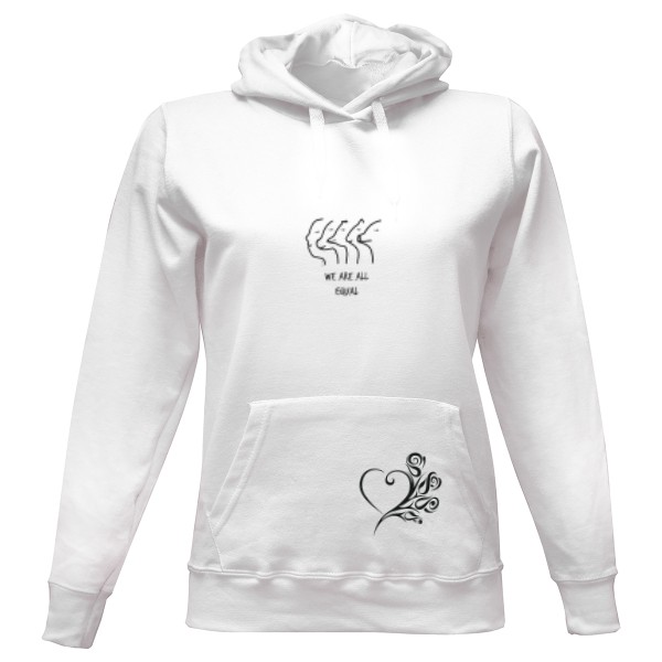 Dámská mikina s kapucí s potiskem Bílá dámská mikina Vegan 