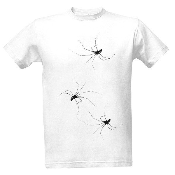 Tričko s potiskem Bíle tričko s pavouky