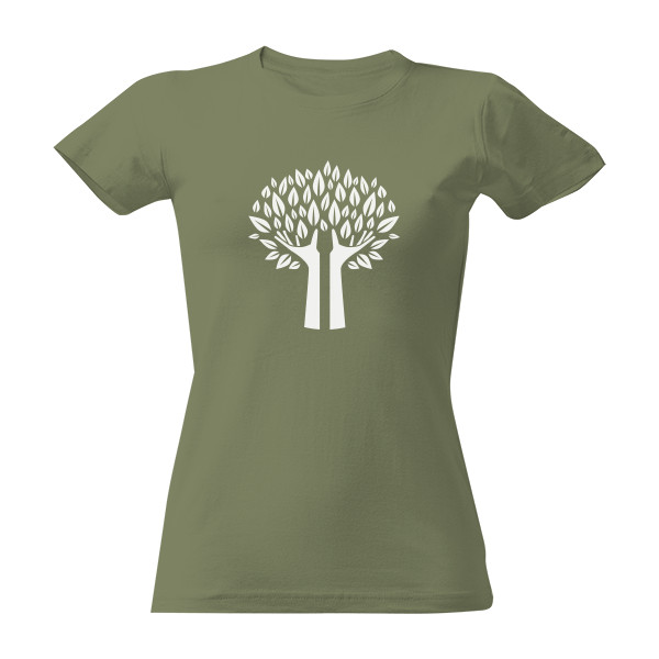 Tričko s potiskem Bílý strom a ruce