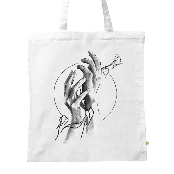 BIO plátěná taška s potiskem Sprout