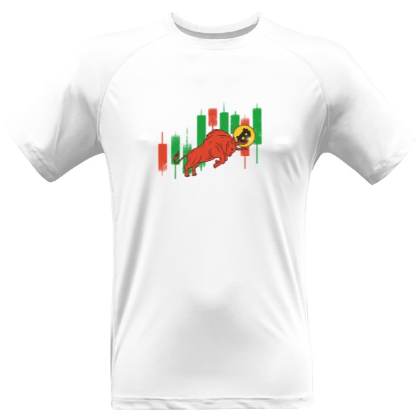 Pánské funkční tričko Premium s potiskem bitcoin go up 