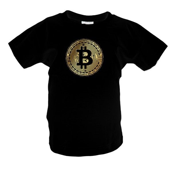 Tričko s potiskem Bitcoin mince dětské