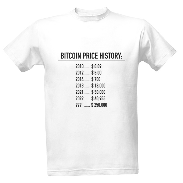 Tričko s potiskem Bitcoin Price - Bílé