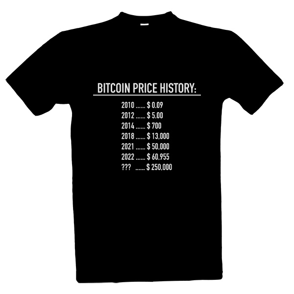 Tričko s potiskem Bitcoin Price - Černé