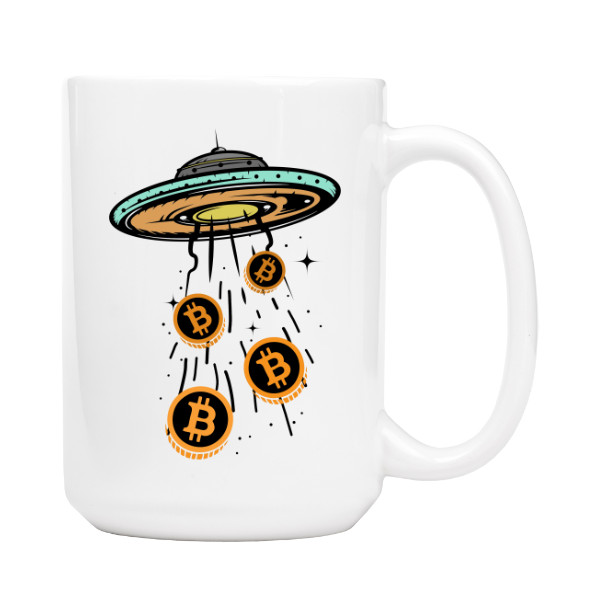 Hrnček velký s potlačou Bitcoin
