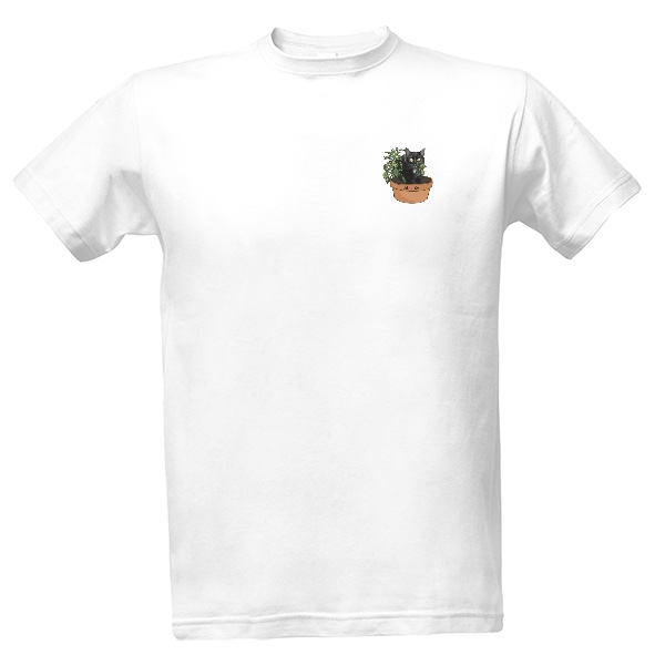 T-shirt Black Cat Caterpillar two-sided