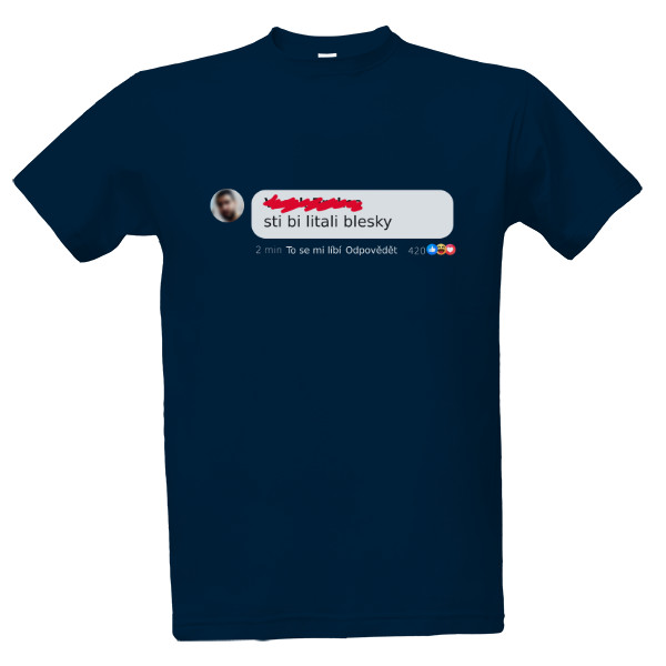 Tričko s potiskem Sti bi litali blesky - světlý motiv