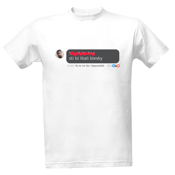 Tričko s potiskem Sti bi litali blesky - tmavý motiv