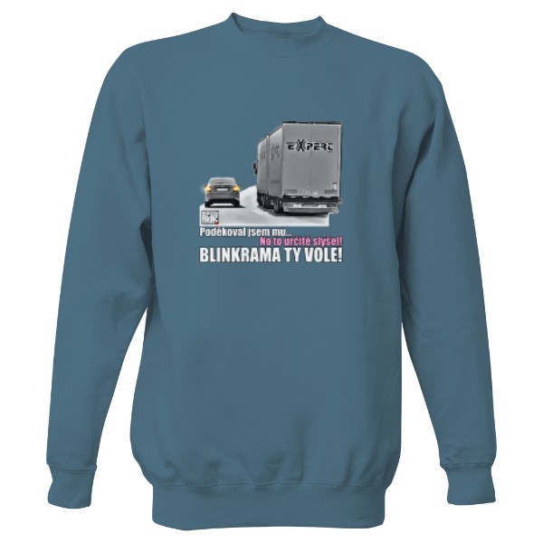 Mikina bez kapuce Unisex s potiskem Blinkrama!
