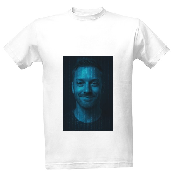 Tričko s potiskem Blue code face